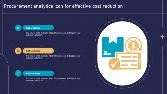 Procurement Analytics Icon For Effective Cost Reduction