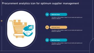 Procurement Analytics Icon For Optimum Supplier Management