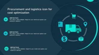 Procurement And Logistics Icon For Cost Optimization