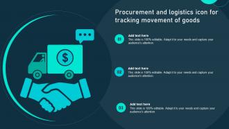 Procurement And Logistics Icon For Tracking Movement Of Goods