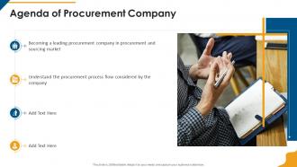 Procurement company profile agenda of procurement company