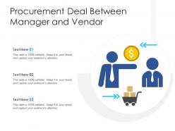 Procurement deal between manager and vendor