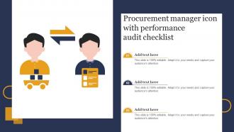 Procurement Manager Icon With Performance Audit Checklist