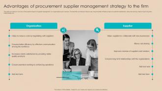 Procurement Negotiation Strategies Advantages Of Procurement Supplier Management Strategy SS V
