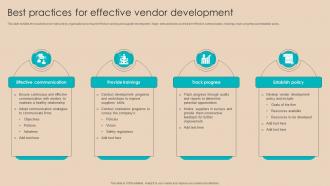 Procurement Negotiation Strategies Best Practices For Effective Vendor Development Strategy SS V