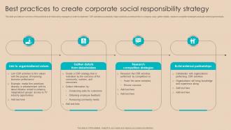 Procurement Negotiation Strategies Best Practices To Create Corporate Social Responsibility Strategy SS V