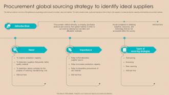 Procurement Negotiation Strategies Procurement Global Sourcing Strategy To Identify Strategy SS V