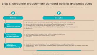 Procurement Negotiation Strategies Step 6 Corporate Procurement Standard Policies Strategy SS V