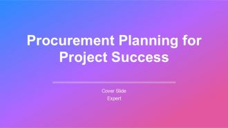 Procurement Planning For Project Success PPT Sample AT