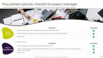 Procurement Process Checklist For Project Manager Project Management Plan Playbook