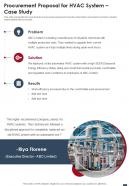 Procurement Proposal For Hvac System Case Study One Pager Sample Example Document