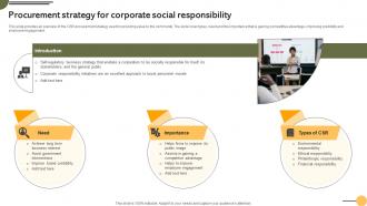 Procurement Social Responsibility Achieving Business Goals Procurement Strategies Strategy SS V