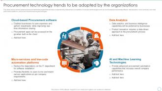 Procurement Technology Trends To Be Adopted By The Organizations Procurement Process Automation
