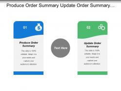 Produce Order Summary Update Order Summary Gap Analysis