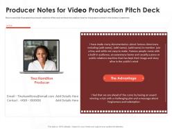 Producer notes for video production pitch deck