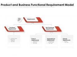 Product and business functional requirement model