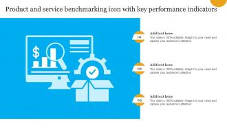 Product And Service Benchmarking Icon With Key Performance Indicators