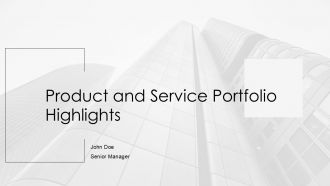 Product And Service Portfolio Highlights PPT Template AT