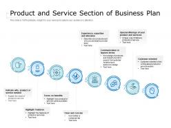 Product and service section of business plan