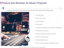 Product and services for music proposal ppt powerpoint presentation icon