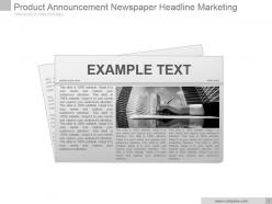 Product announcement newspaper headline marketing powerpoint layout