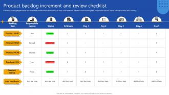 Product Backlog Increment And Review Checklist