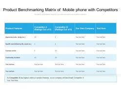 Product benchmarking matrix of mobile phone with competitors