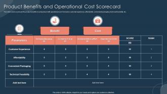 Product Benefits And Operational Cost Scorecard