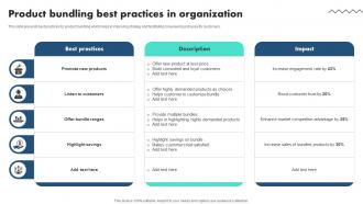 Product Bundling Best Practices In Organization