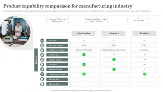 Product Capability Comparison For Manufacturing Industry