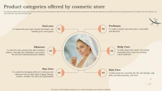 Product Categories Offered By Cosmetic Store Cosmetic Shop Business Plan BP SS