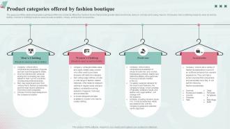 Product Categories Offered By Fashion Industry Business Plan BP SS