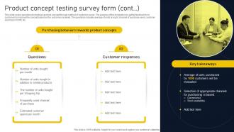 Product Concept Testing Survey Form Product Lifecycle Phases Implementation Informative Interactive