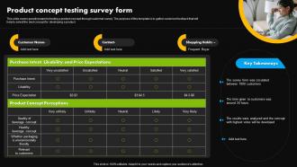 Product Concept Testing Survey Form Stages Of Product Lifecycle Management