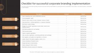 Product Corporate And Umbrella Branding Checklist For Successful Corporate Branding