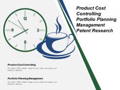 Product cost controlling portfolio planning management patent research