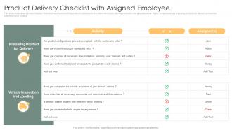 Product Delivery Checklist With Assigned Employee