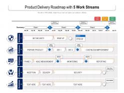 Product delivery roadmap with 5 work streams