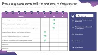 Product Design Assessment Checklist To Meet Product Adaptation Strategy For Localizing Strategy SS