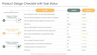 Product Design Checklist With Task Status