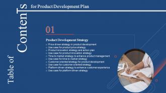 Product Development Plan Table Of Contents Ppt Slides Background Designs