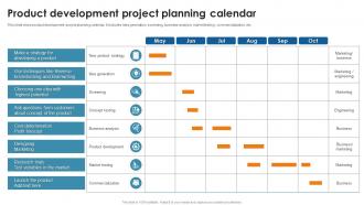 Product Development Project Planning Calendar