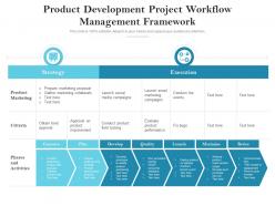 Product Development Project Workflow Management Framework