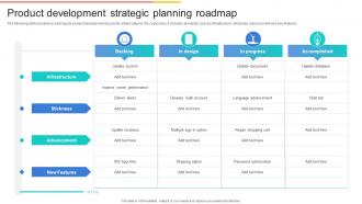 Product Development Strategic Planning Roadmap
