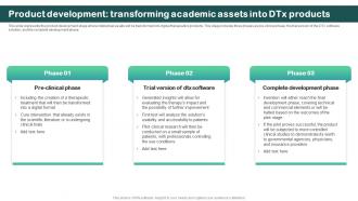Product Development Transforming Academic Assets Into Dtx Digital Therapeutics Regulatory