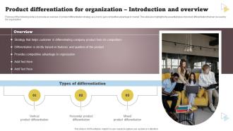 Product Differentiation For Organization Introduction And Overview Strategy SS