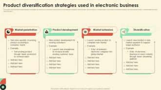 Product Diversification Strategies Used In Electronic Business