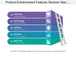 Product enhancement features services new tool with ladder icon
