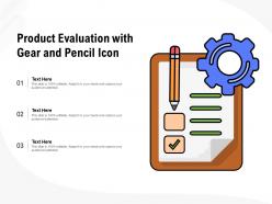 Product Evaluation With Gear And Pencil Icon