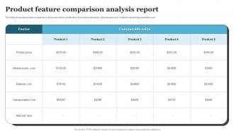 Product Feature Comparison Analysis Report